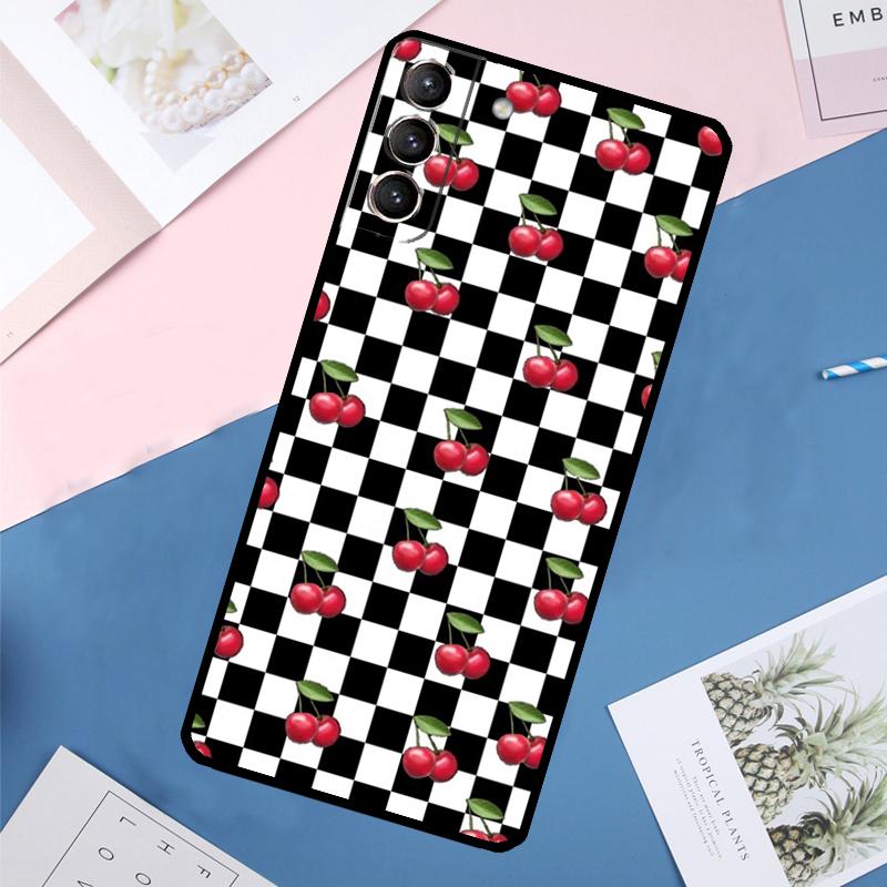 Checkerboard Sunflower Case For Samsung Galaxy S24 Ultra S20 S21 S22 S23 S25 Ultra S9 S10 Plus S25 FE Back Cover