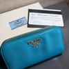 Used Saffiano Leather Key Case Turquoise