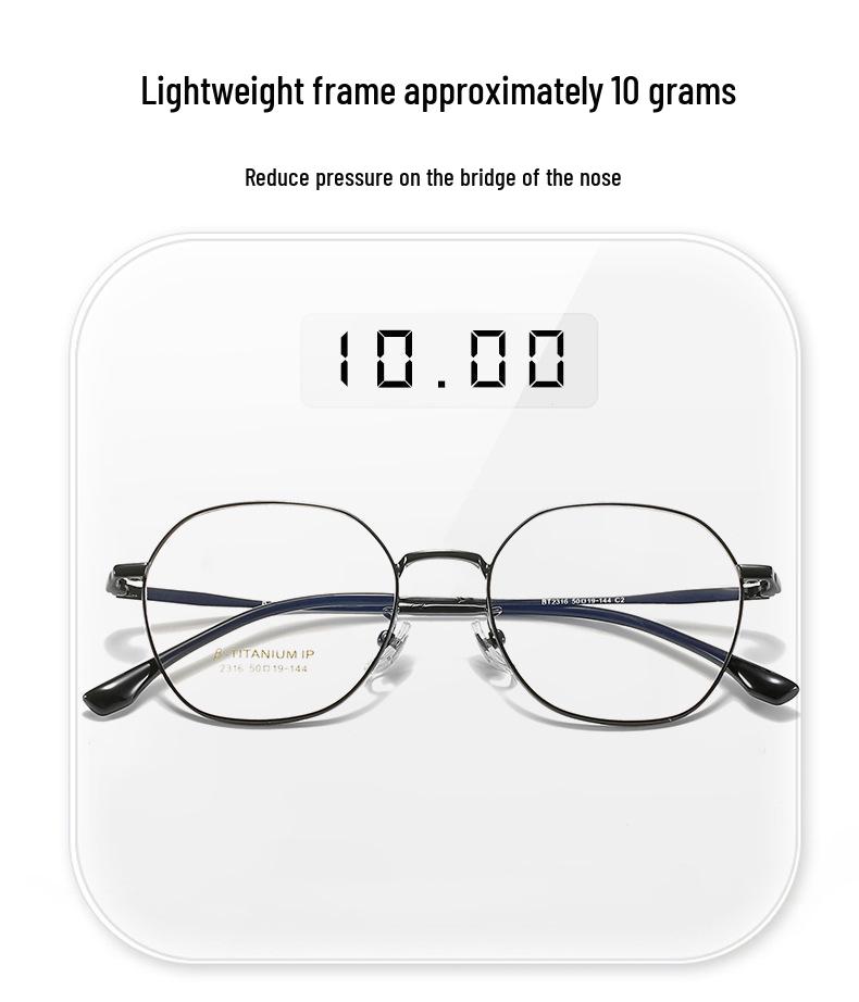 2021 Unisex Retro Japanese Style Black Titanium Polygonal Glasses 2316