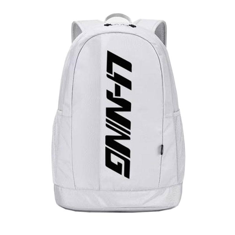 Li Ning YOUNG Polyester Backpack Regular Unisex White & Black Print YBSU247-3 45*37*18cm