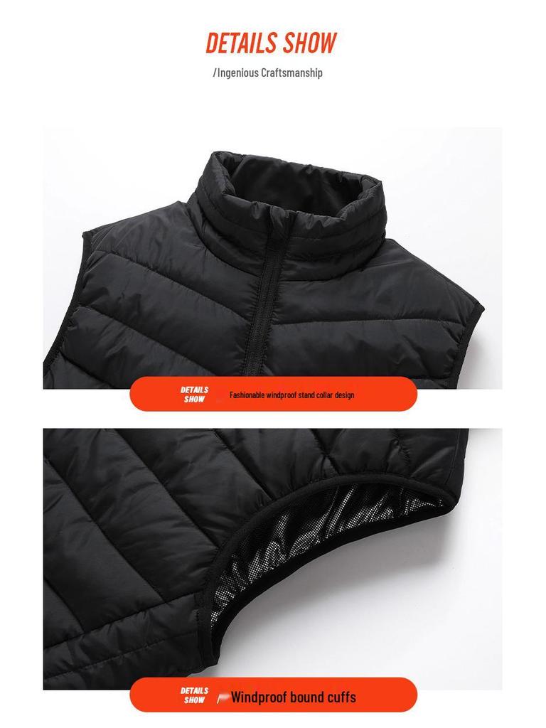 Unisex vyhřívaná vesta z uhlíkových vláken ovládaná přes USB se čtyřmi spínači