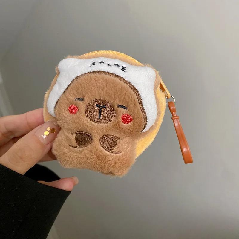 Kawaii Animal Plush Coin Purse for Children Portable Mini Pocket Earphone Key Lipstick Organizer for Girl Protector for AirPod