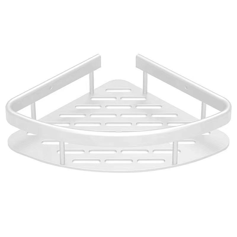 Aluminum No-Drill Corner Bathroom Shelf