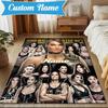 Custom Name wrestling Superstars Collage Rug for Living Room, Game Rooms, Office, Bedroom, Floor Mat Playful Design, fan gifts Christmas decor