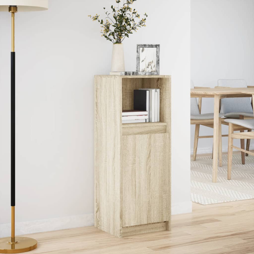 Vidaxl Szafka Z Led, Dąb Sonoma, 38X34X100 Cm, Materiał Drewnopochodny