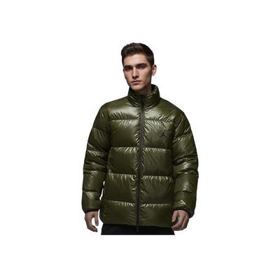 Logo Muster Lässig Bequem Locker Warm Stehkragen Daunenjacke Herrenjacken Olivgrün Schwarz FV7272222
