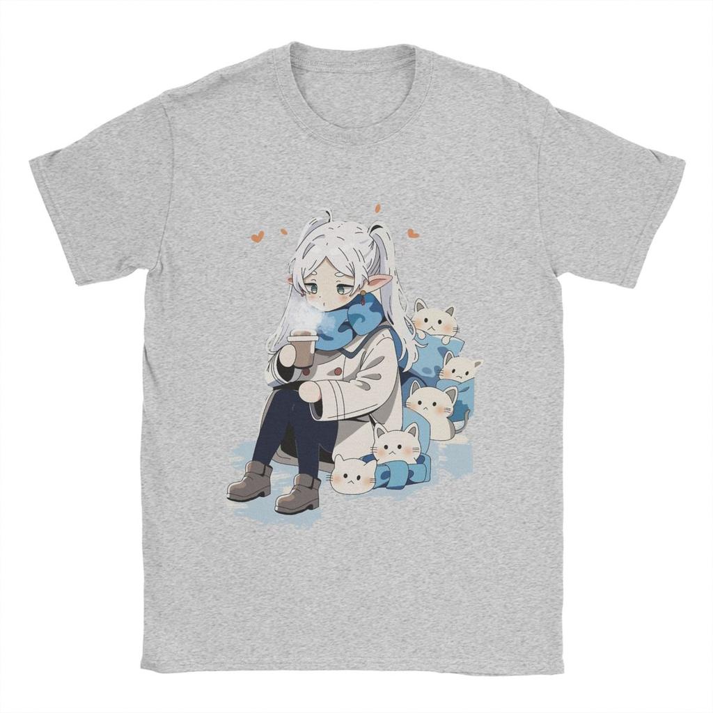 Frieren Beyond Journey's End Merch T-Shirts for Men Women Cute Frieren Humorous Cotton New Arrival Clothes