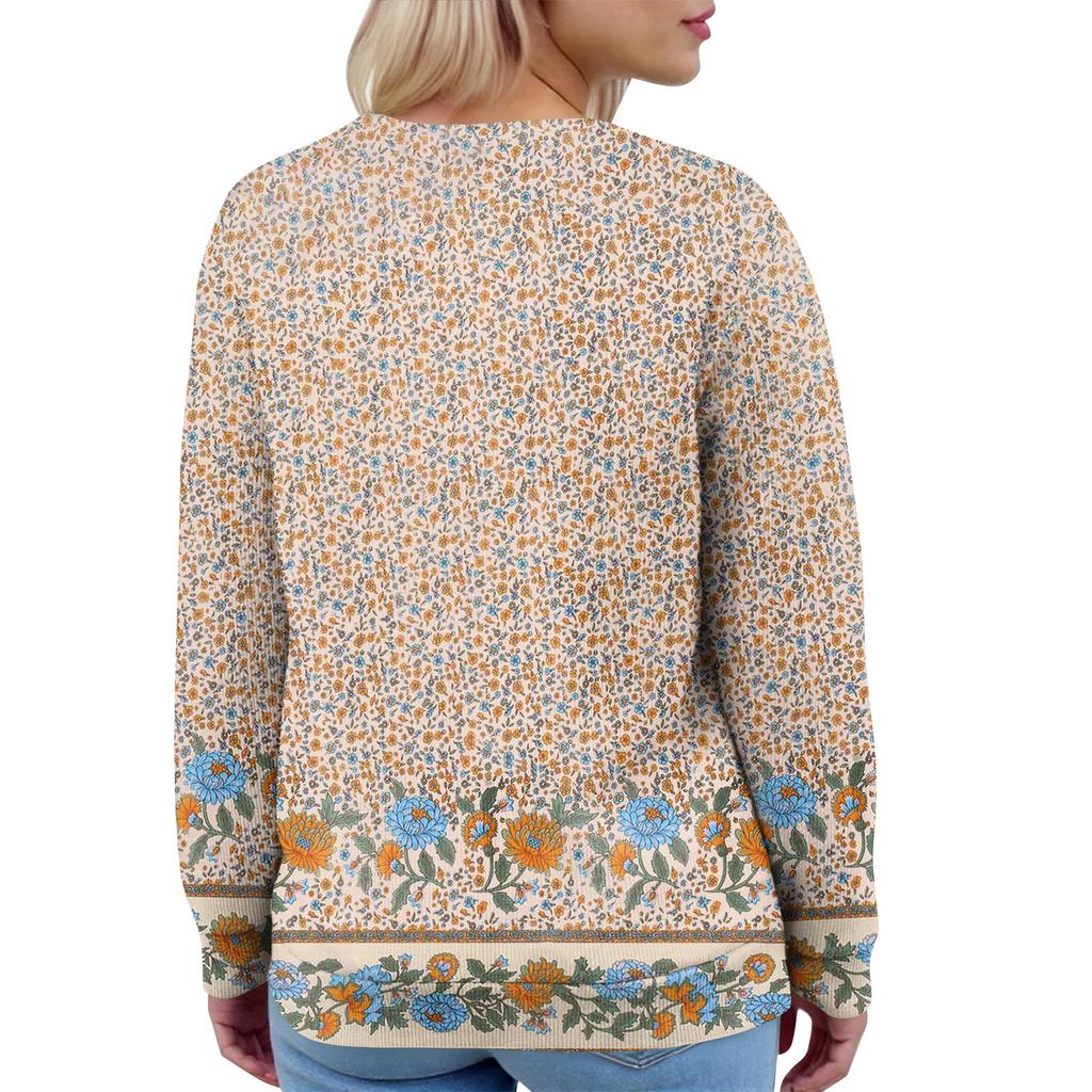 Damemote Langermet Christmas Snowman Snowflake Print Jakke Cardigan