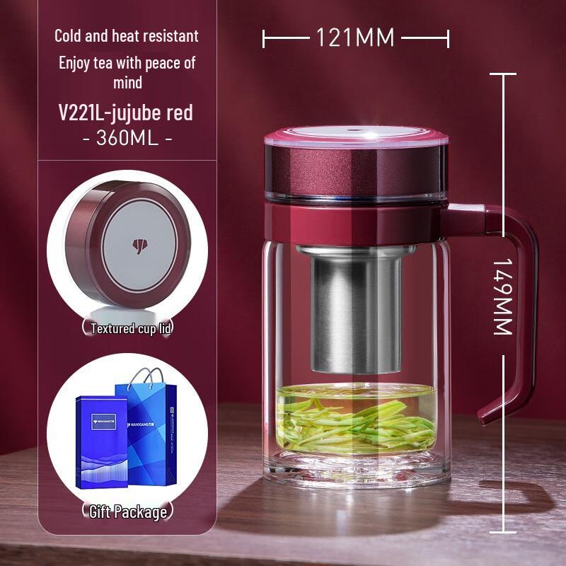 Versatile Double-Layer Glass Mug with Handle