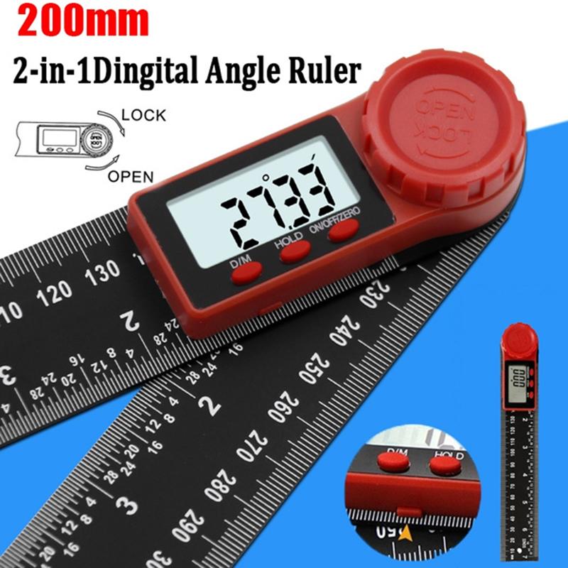 

200mm 2 in 1 Digital Angle Ruler Instrument Inclinometer Goniometer Protractor