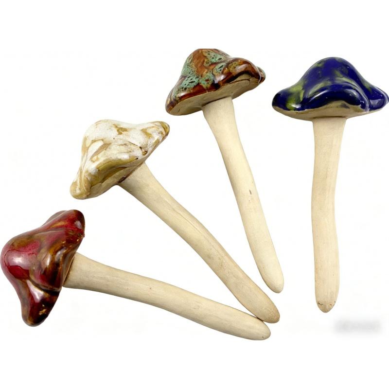 Courtyard Garden Landscape Decoration Fairy Mushroom4Pieces11.5cmHigh Pottery Sculpture Random Color
