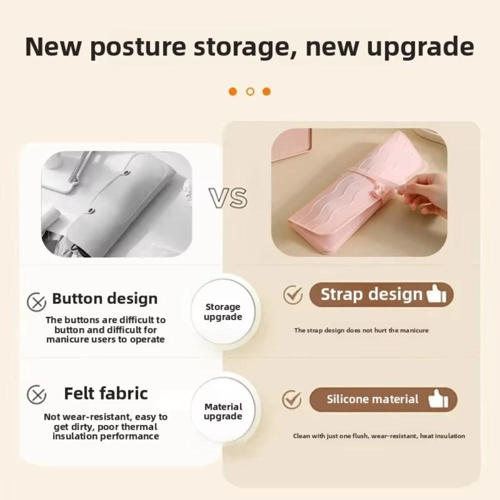 Portable Curling Iron Storage Bag Silicone Multi-Function Hair Perming Stick Case Heat Protection Hair Straight Iron Organizer