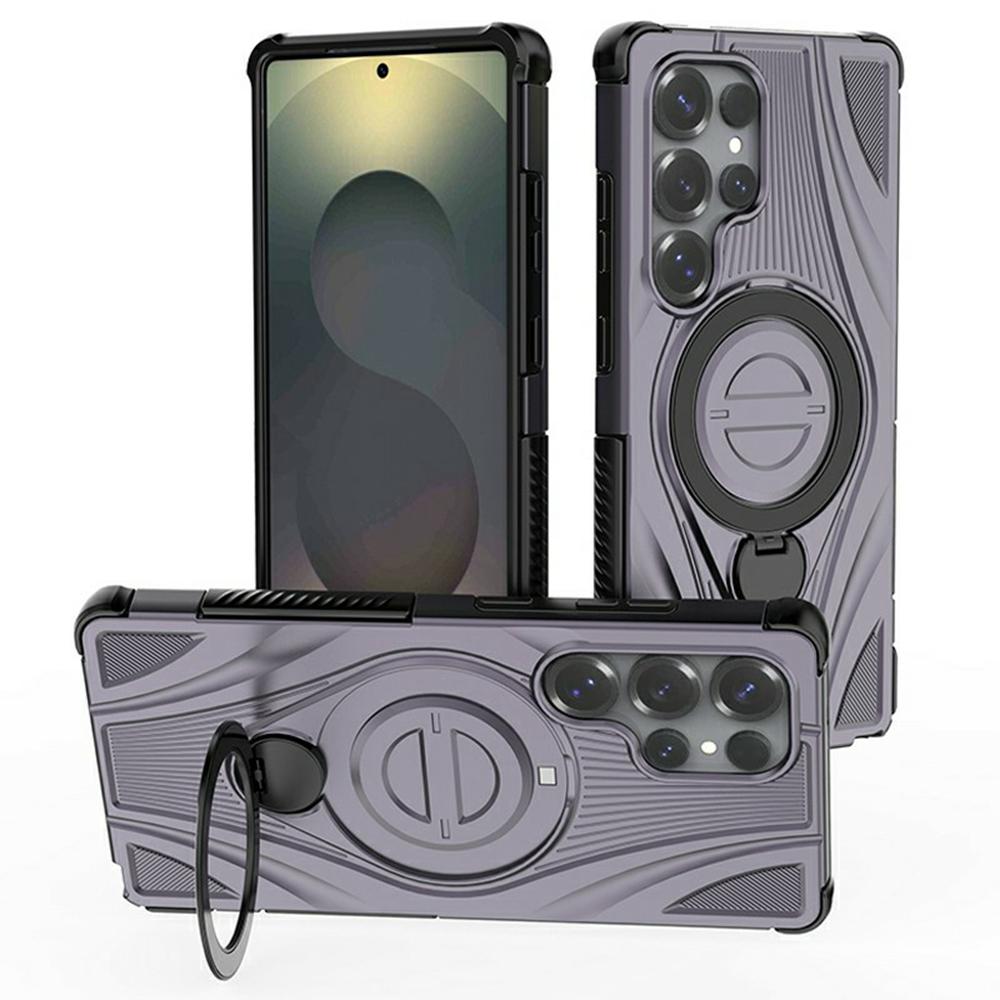 For Samsung Galaxy S26 Ultra Magnetic Case Rotating Kickstand TPU PC Shockproof Phone Back Cover
