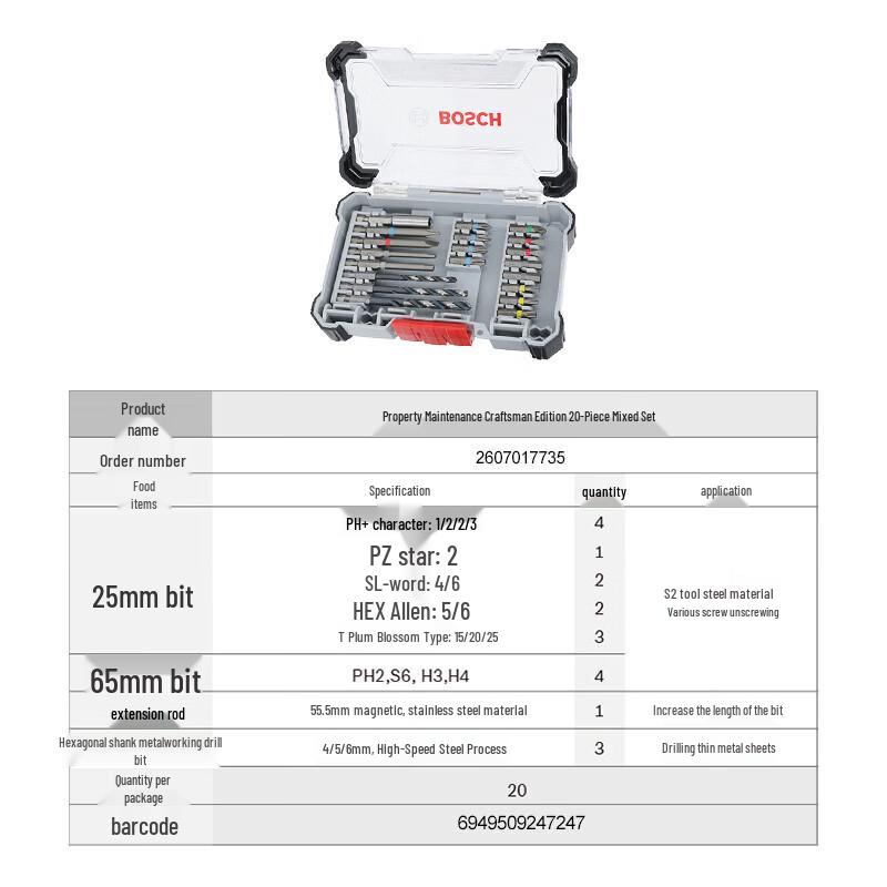 Bosch 20-Piece Screwdriver Bit Set