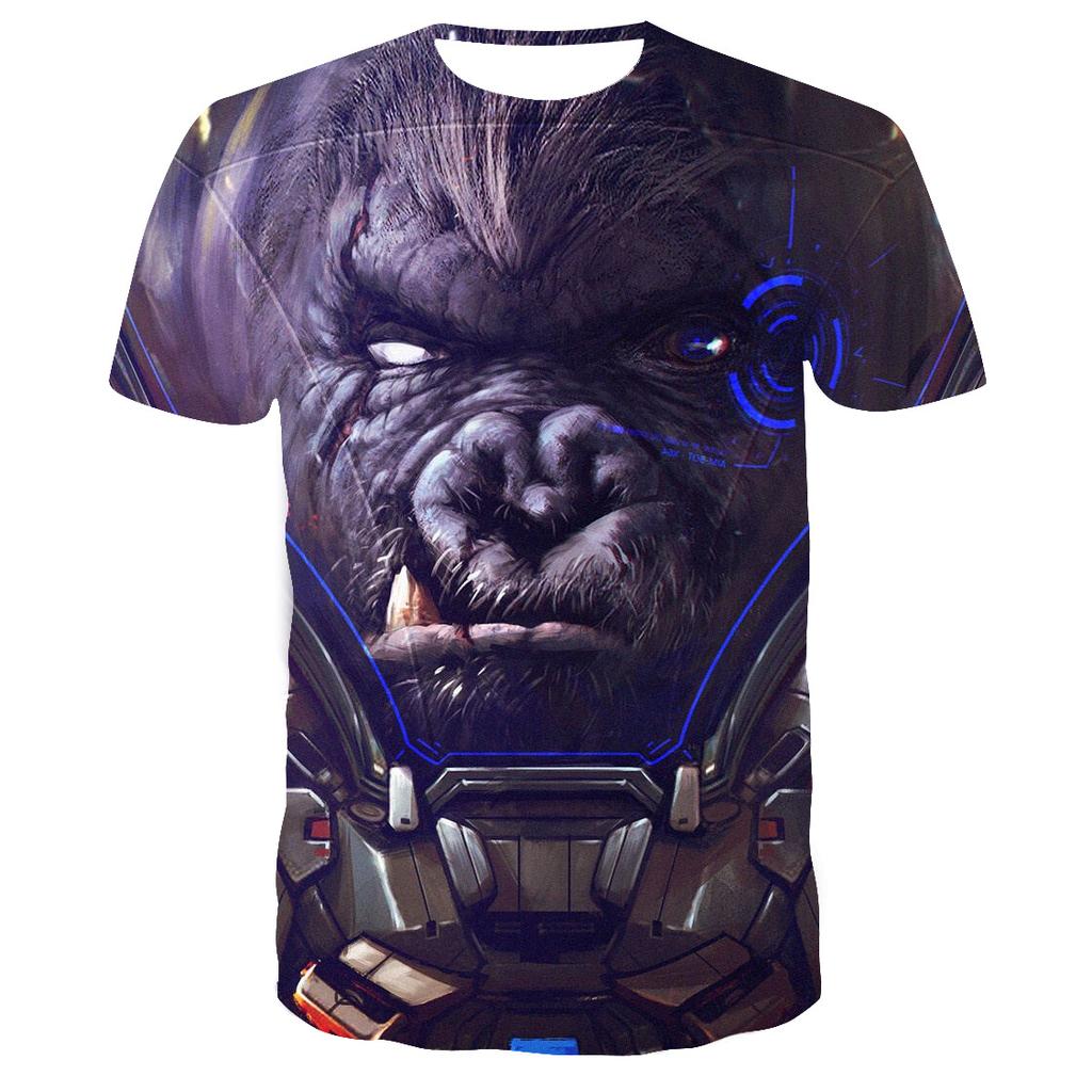 T-shirt da uomo Monkey Gorilla Maglietta a maniche corte con stampa digitale 3D T-shirt estive da uomo
