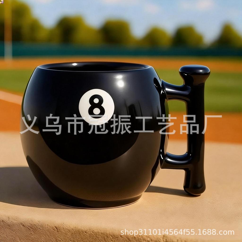 Sports Ball Ceramic Mug, Baseball/football/basketball Shaped Coffee Cup With Lid, Ornament, Gift for Sports Enthusiasts