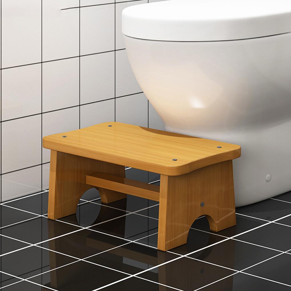 Bamboo Wood Made Foot Stool - Safe Exquisite Craft Footstool Home Low Stool Ottoman Bench Odorless