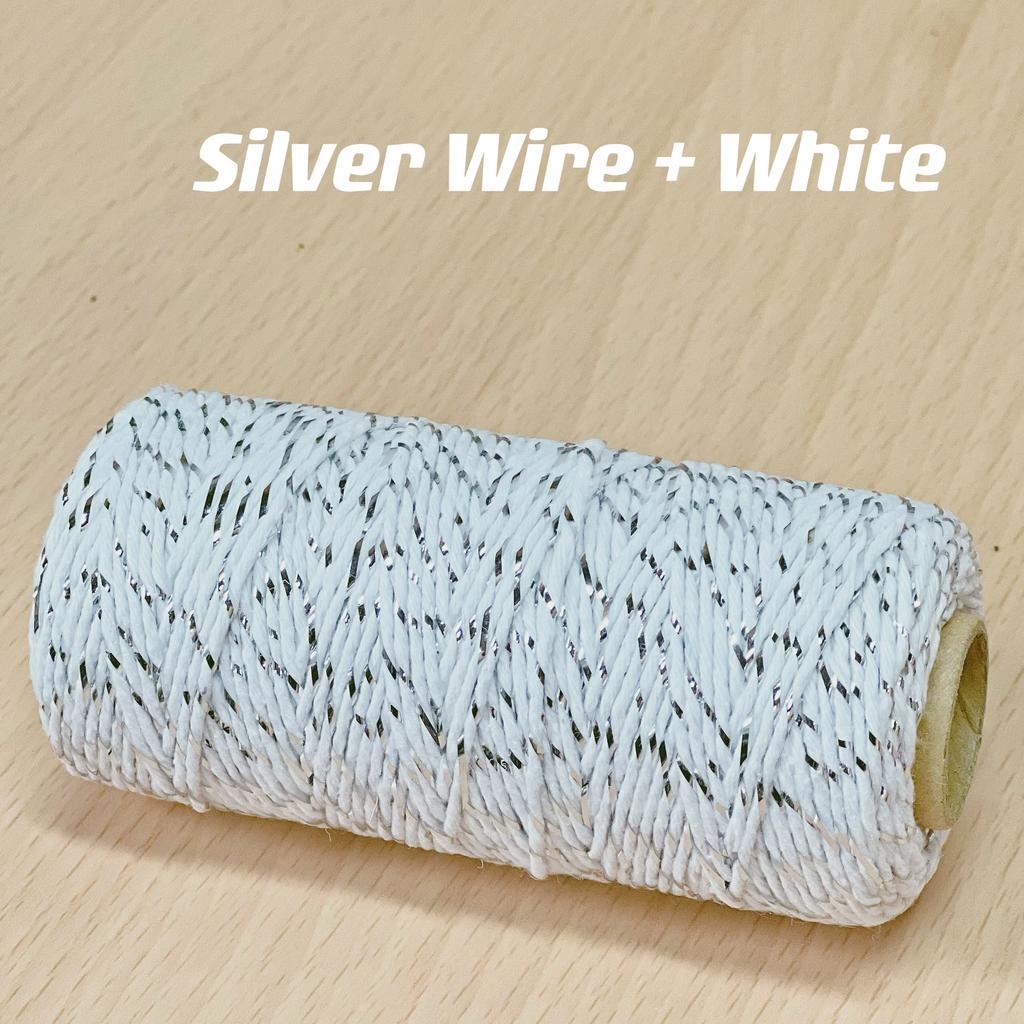 2mm 100m Macrame Cotton Rope Twisted Jute Colored Cotton Two-Color Rope Process For Wall-Mounted Gift Packaging DIY Wedding Deco