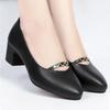 Female Classic High Quality Spring Slip on Square Heel Pumps Women Fashion Comfort Spring Summer Office Shoes A1413