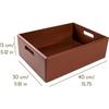 Caisse de Rangement en Bois Marrone - Creative Deco - 40 x 30 x 13 cm