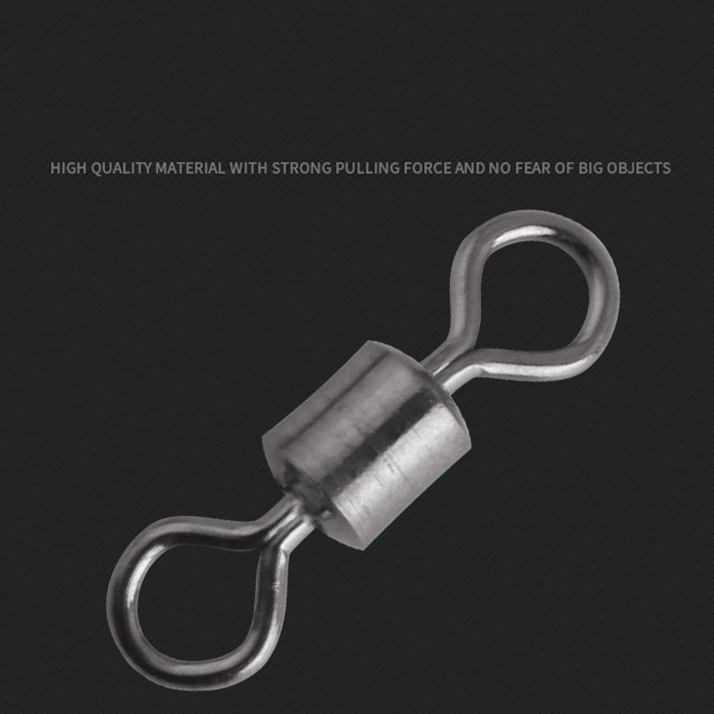 50pcs Durable Rolling Heavy Duty Barrel Ball Bearing Connector Swivel Solid Ring Fishing Tool