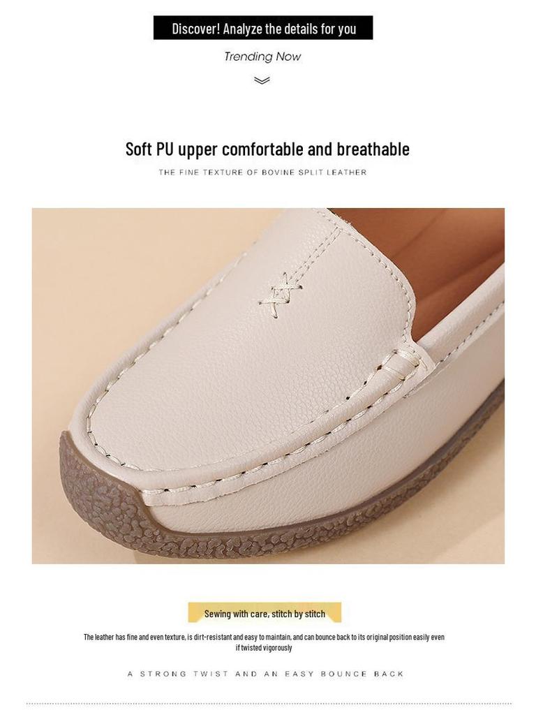 2025 Women's Casual Loafers: Comfortable Soft Sole & Upper, Plus Size, Bean Shoes