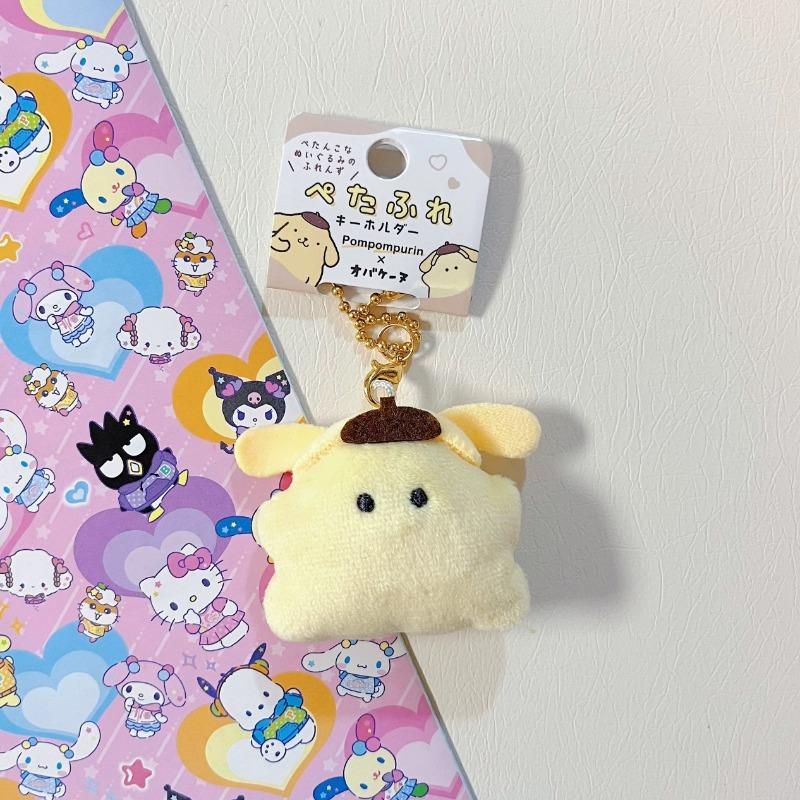 Sanrios Cute Halloween Ghost My Melody Hello Kitty Cinnamoroll Plush Keychain PomPomPurin Mini Bag Accessories Birthday Gift