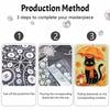DIY Frameless Pearl Painting Kit Black Cat Autumn Umbrella Mushroom Leaves Pattern 3D Shiny Bead Art Canvas Relaxing Creative Craft Gift