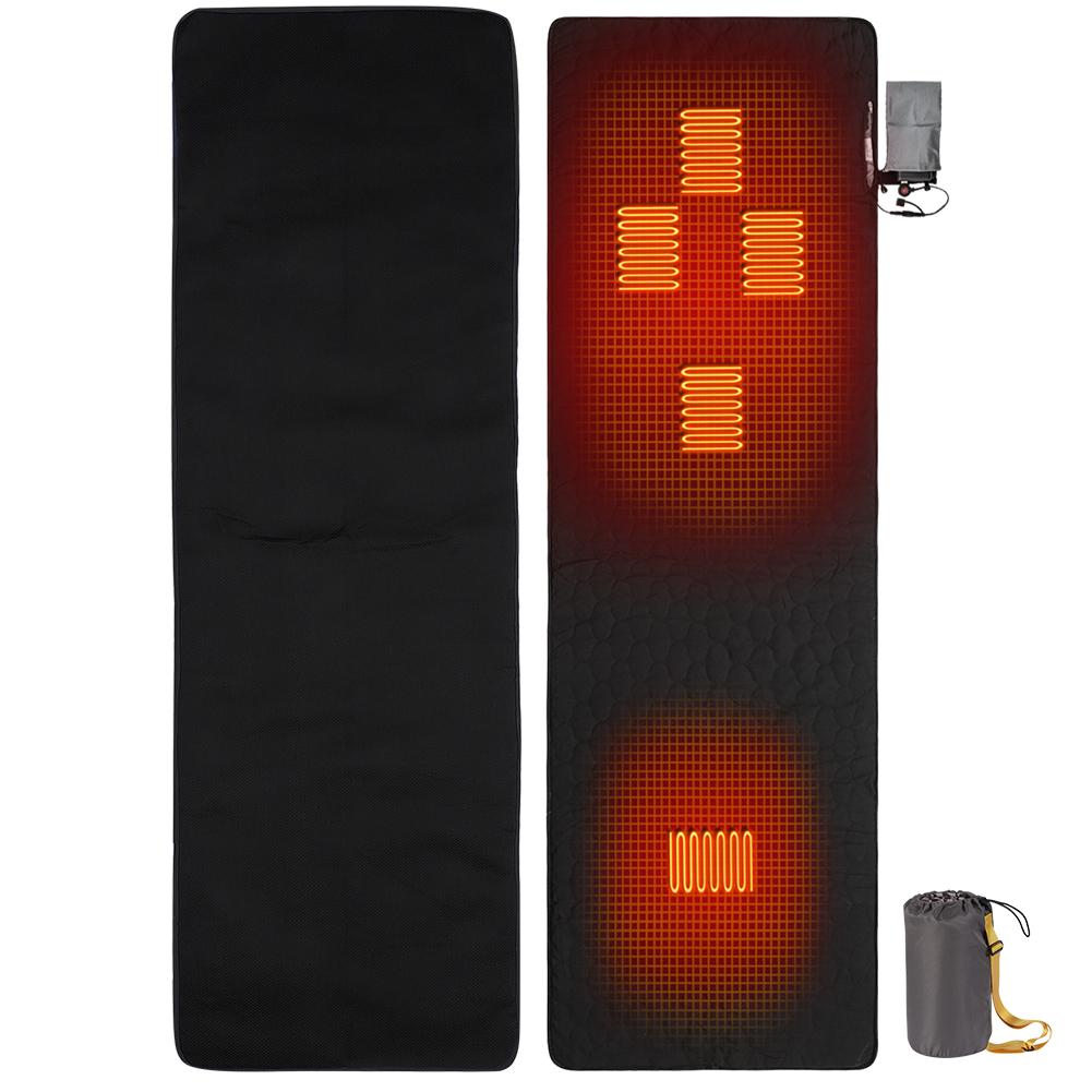 

USB Rechargeable Outdoor USB Heating Sleeping Mat with Storage Bag 3 Heat Levels Sleeping Bag Mattress Heated Sleeping Bag Pad чорний