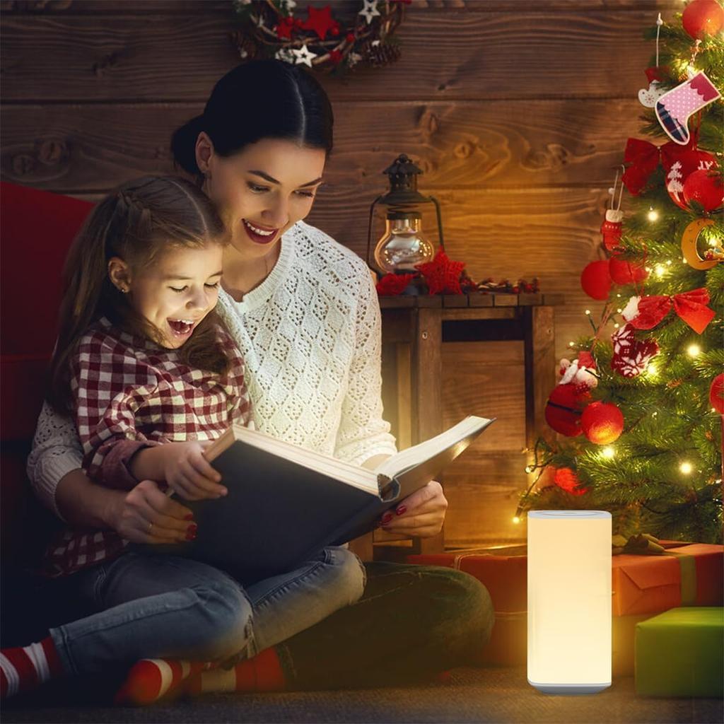 Bedside Table Lamp Touch & Remote 3 Modes & 256 RGB Colors, Touch Night Light for Kids with Warm White Lights Dimmable, Nursery Night Light Timer for