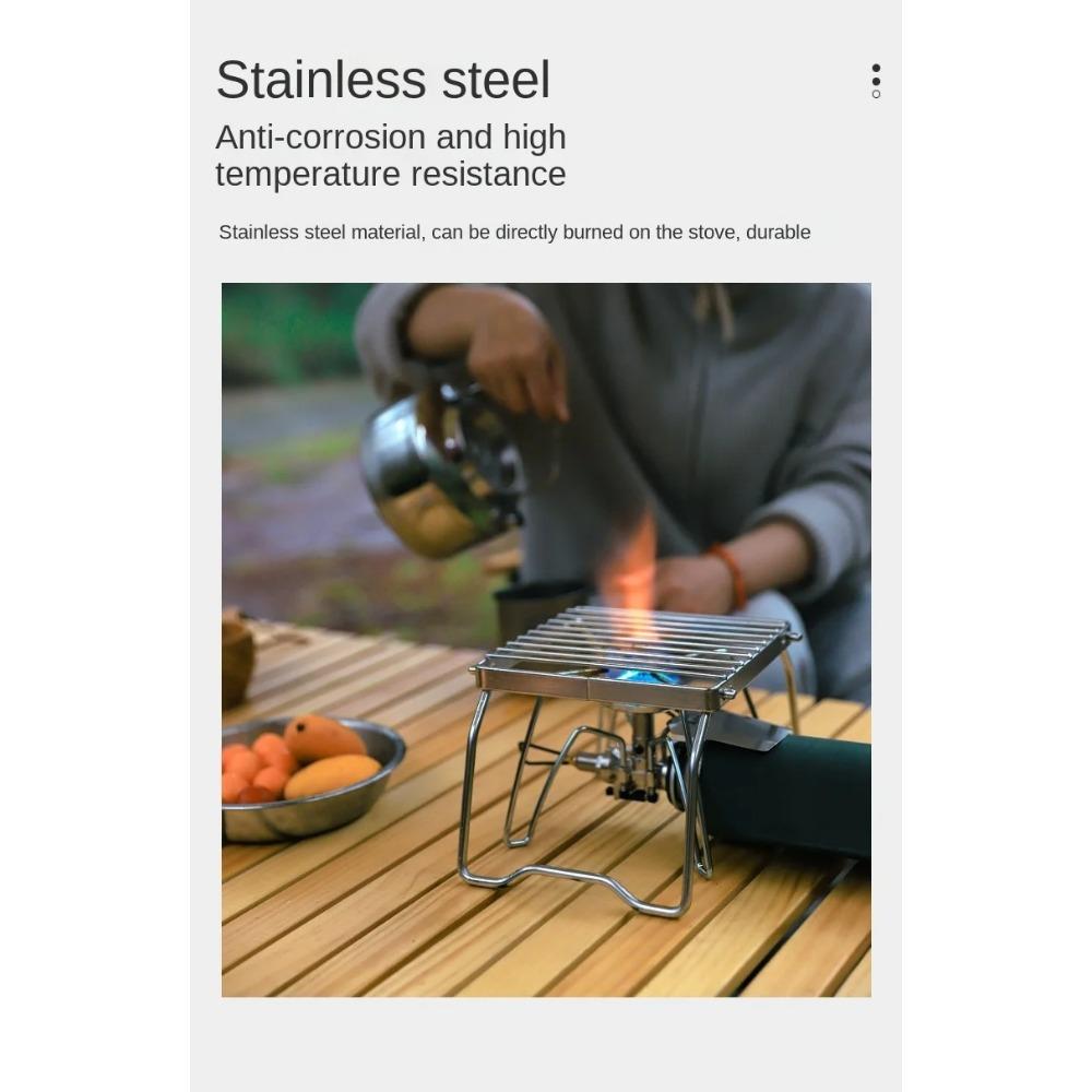 Outdoor Stainless Steel Stove Holder Camping Portable Folding Mini Barbecue Rack Pot Holder Baking Tray Holder
