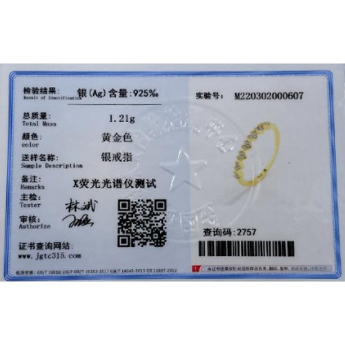 Fashion Charm Gold Color Genuine 925 Sterling Silver Finger Ring For Women Simple Design Fine Hypoallergenic Clear Zircon Jewelry