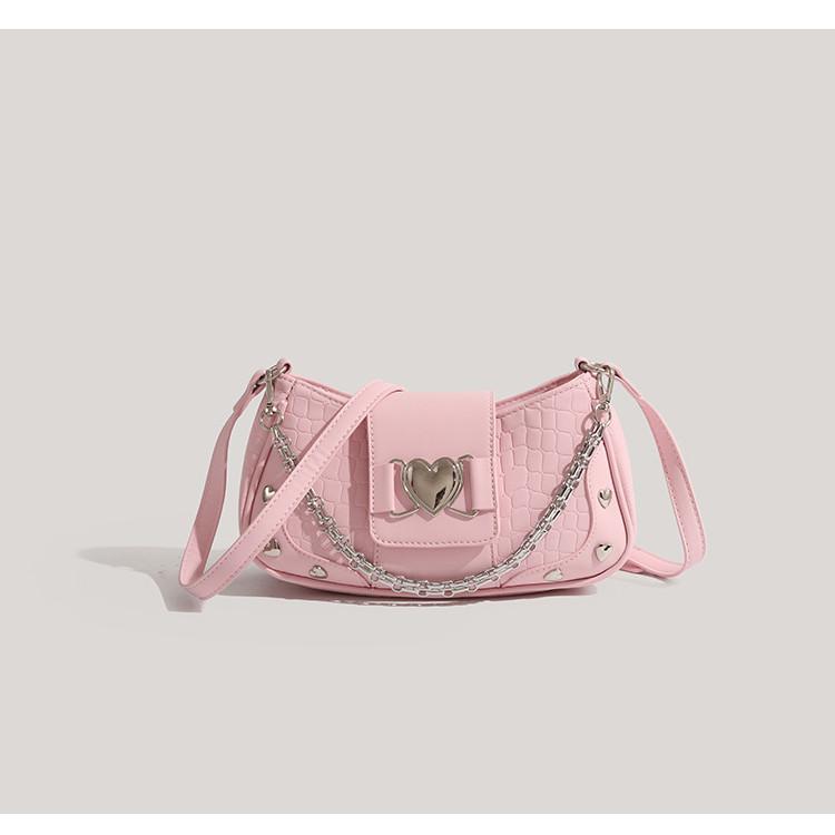 IELGY All-Match Texture Bag Sweet Cool Hot Girl Style One-Shoulder Underarm Bag All-Match Messenger Bag