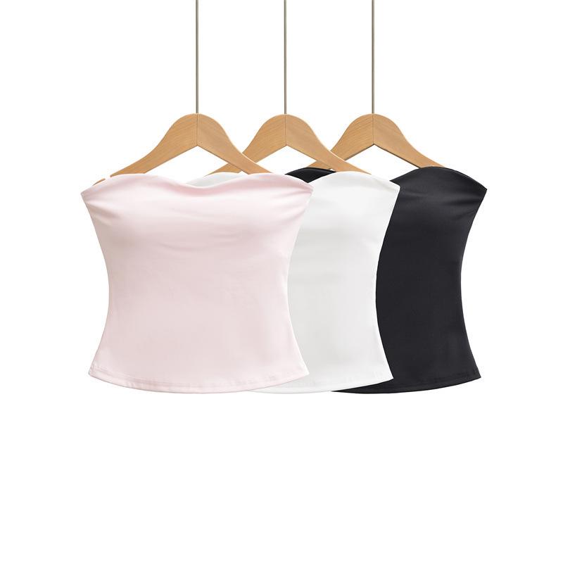 Spicy Girl Off-the-Shoulder Padded Bandeau Top: Slim Fit, Sleeveless Summer Vest