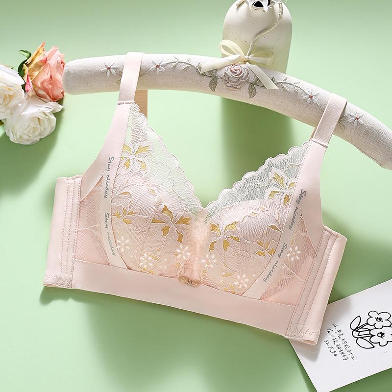 Breathable Lingerie Women's Collection Accessory Breasts Gathered Bra Anti Sagging No Steel Ring Summer Thin Bra
