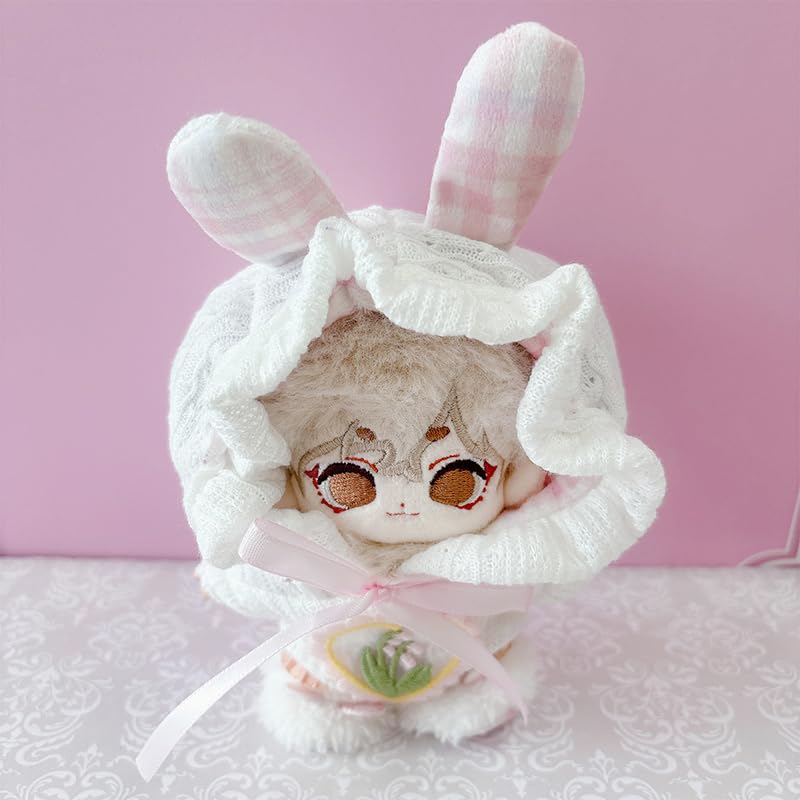 Plush Toy Bunny Ear Kigurumi and Bunny Ear Shoes Set for 10-15cm Plush Toys, Pink [Used]