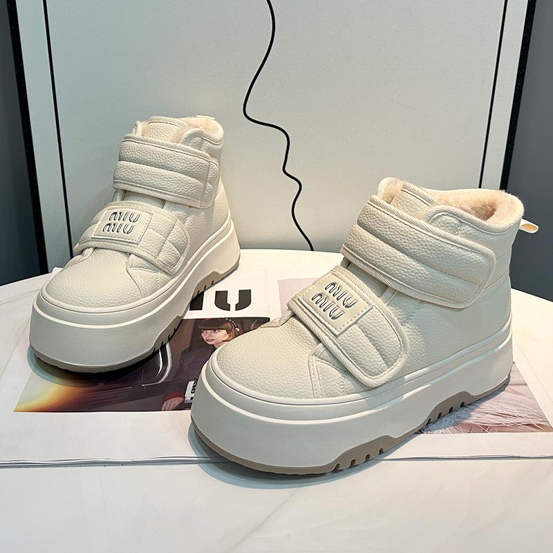 

Leather waterproof and non-slip wool women s snow boots winter outdoor black swan velvet thickened warm-sleeved cotton shoes 40