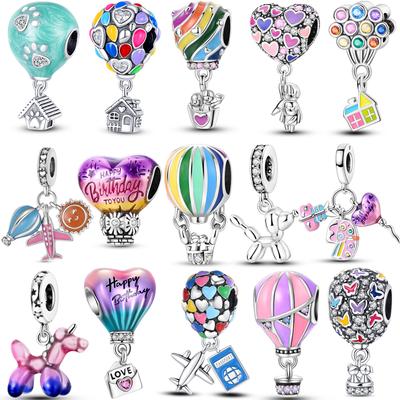 Ajuste Pulseira Original Banhada a Cobre Colorido Balloonair Charms de Balão Contas Para Mulheres Fabricação de Joias Presente