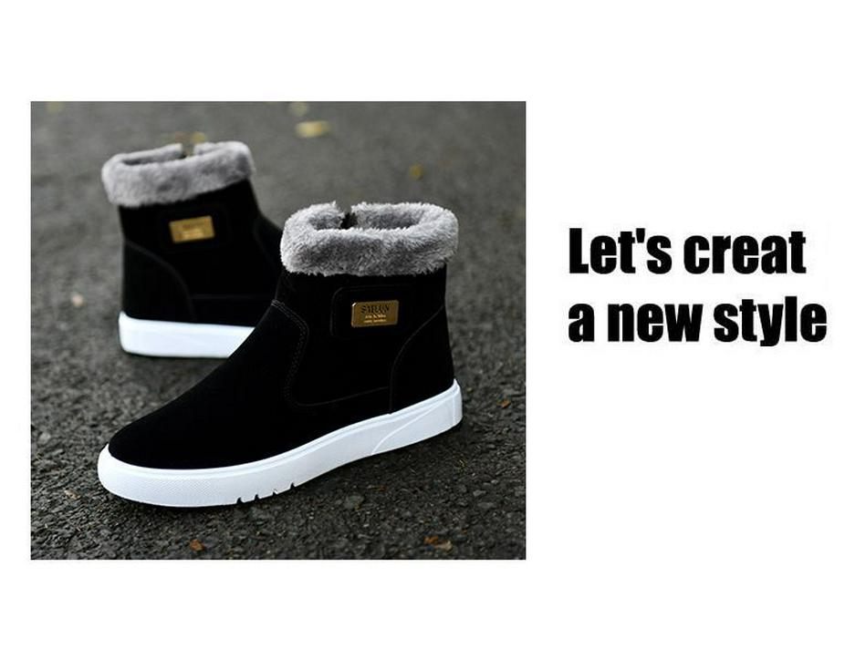 Pánské sněhule ve stylu Korean s fleecovou podšívkou a vysokým svrškem