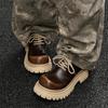 Little Leather Retro Lace-Up Derby Shoes with Thick Soles (Model 14702)