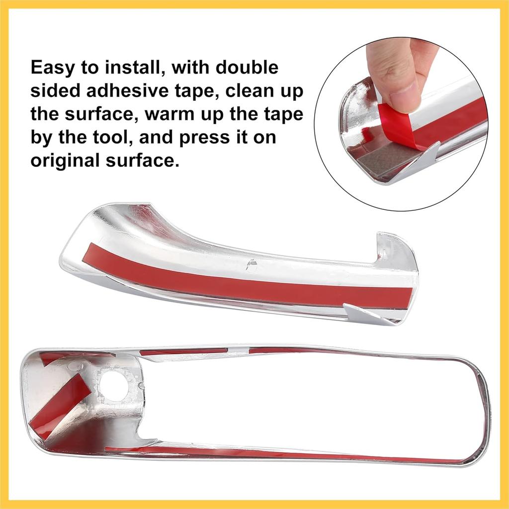 4pcs Chrome Plated ABS Exterior Side Door Handle Cover Trim for Dodge for Ram 1500 for Jeep Commander Grand Cherokee 2006-2010 Silver Tone Outer Door