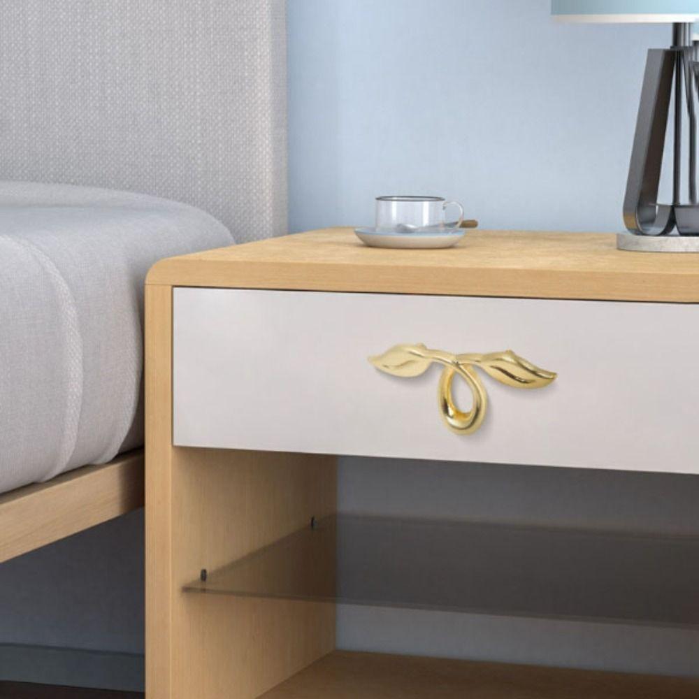 Hole Distance Vintage Pulls Leaf Shape Furniture Hardware Decorative Drawer Knobs  Modern Pulls