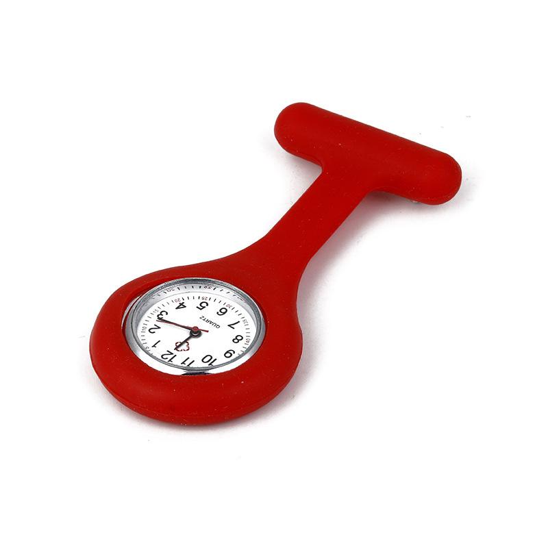 Silicone Nurse Watch Medical Pin Nurse Pendant Watch Student Pocket Watch красный