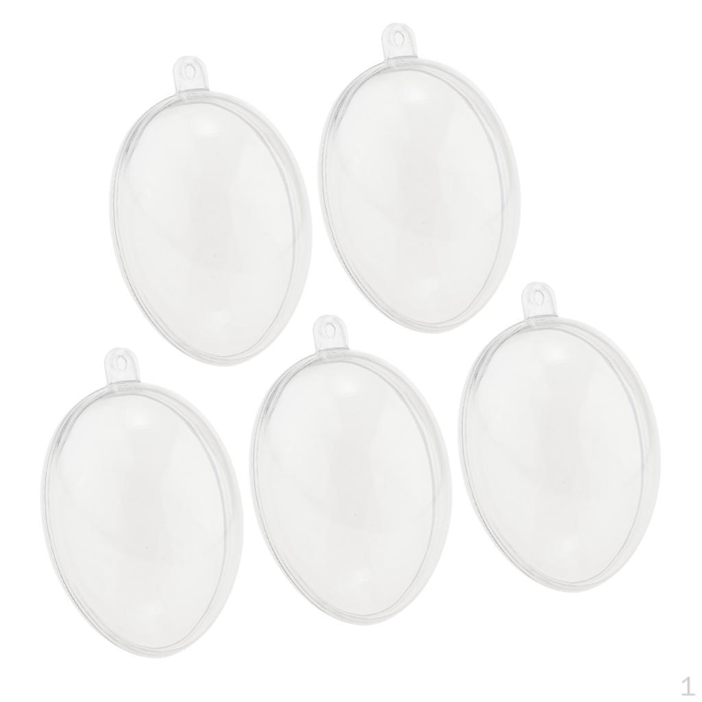 5 Stück Ei-Form Klar Nachfüllbar Kunststoff Kugel Baumschmuck