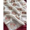 Pure Paper Silk Crush Saree  Beautiful Floral Embroidery All Over