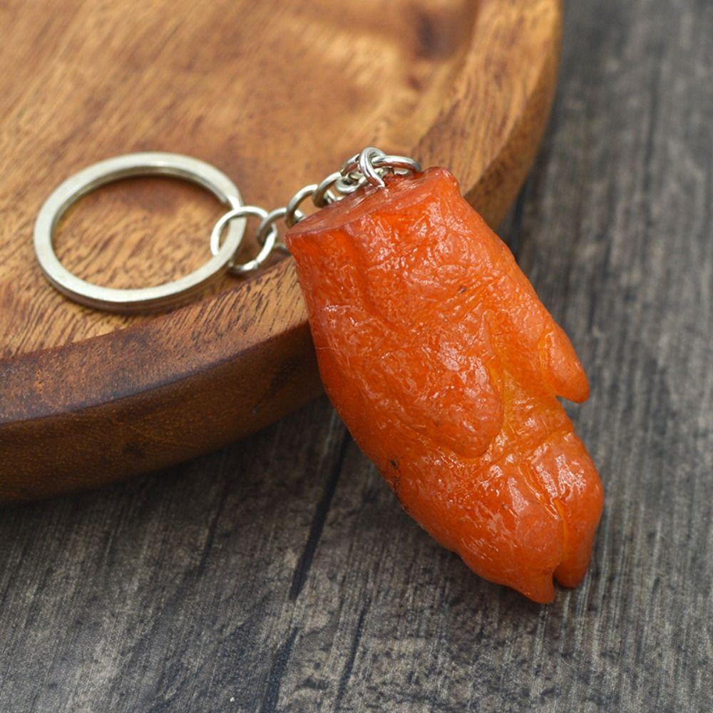 Gift Funny Roasted Chicken Key Holder Luxury Exquisite Simulation Food Keychain Fake Braised Pork Fashion Bag Hanging Pendant