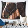 Brown Horse Herd Running Galloping Animal Lovers Humor  Tapestry Wall Hanging Aesthetic Home Decoration Tapestries for Dorm Room