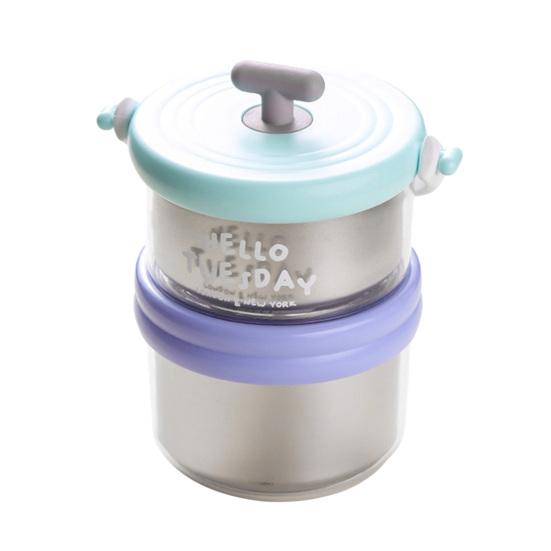 Mehrschichtige Brotdose Edelstahl Isoliert Bento Box mit herausnehmbarem Fach Auslaufsicher Tragbar Tragbarer Essensbehälter für Büro Fitnessstudio Picknick Reisen