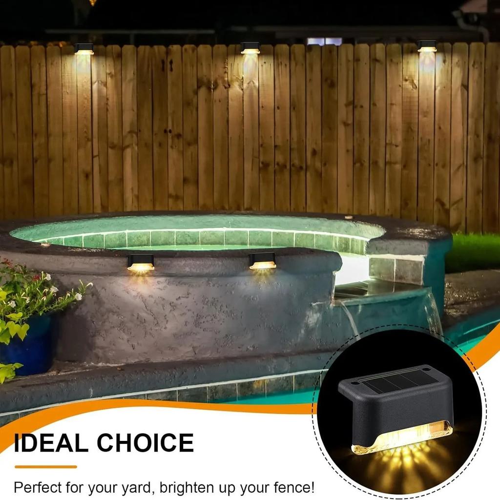 4-32 Pack Solar Step Lights LED Outdoor Stair Lights Waterproof Solar Powered Garden Path Lights for Patio Steps Deck Balcony
