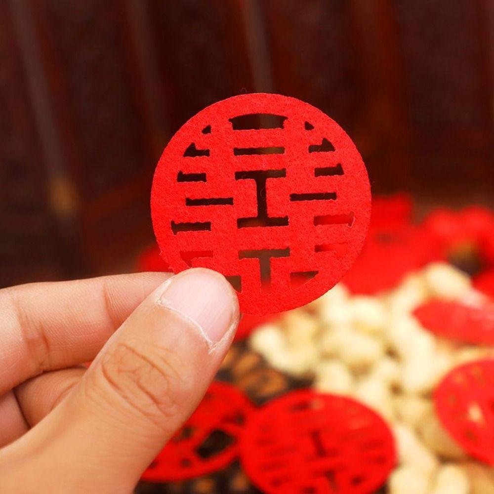 Double Happiness Mini Happiness Love Stickers Chinese Style Wedding Happiness Confetti  New year
